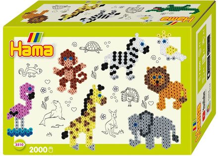 Hama Midi Gift Box Zoo Animals 2000 Pcs. Toys Creativity Drawing & Crafts Craft Pearls Multi/mønstret Hama*Betinget Tilbud
