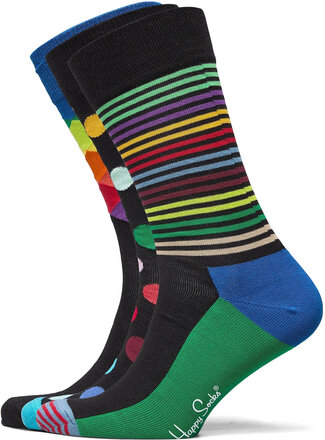 3-Pack Classic Multi-Color Socks Gift Set Lingerie Socks Regular Socks Multi/patterned Happy Socks