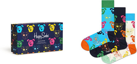3-Pack Mixed Dog Socks Gift Set Lingerie Socks Regular Socks Multi/mønstret Happy Socks*Betinget Tilbud
