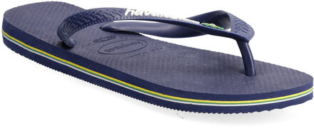 Hav. Brasil Logo Shoes Summer Shoes Sandals Flip Flops Blue Havaianas