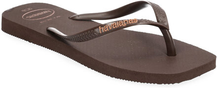 Hav. Square Logo Pop U Shoes Summer Shoes Sandals Flip Flops Brown Havaianas