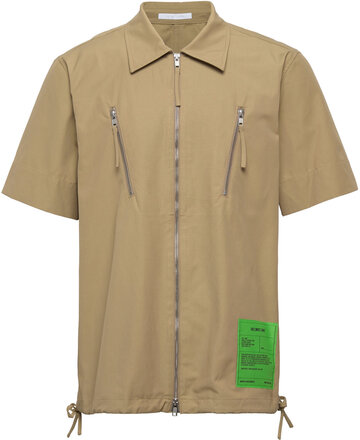 Zip Shirt.cotton Nyl Tops Shirts Short-sleeved Beige Helmut Lang