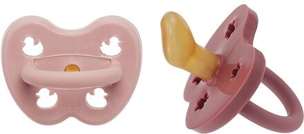 Hevea Pacifier 3-36 Months Orthodontic, 2 Pack Baby & Maternity Pacifiers & Accessories Pacifiers Rosa HEVEA*Betinget Tilbud