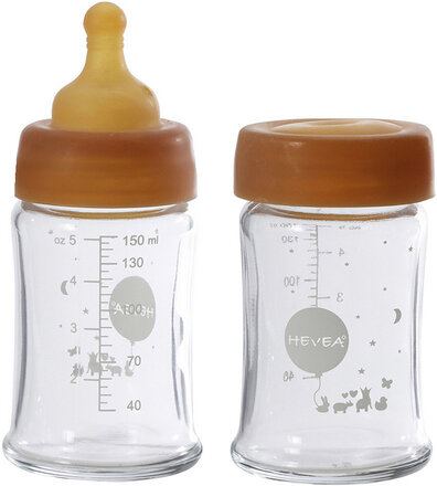 Plastic Free Baby Glass Bottle 150 Ml - 2 Pack Baby & Maternity Baby Feeding Baby Bottles & Accessories Baby Bottles Oransje HEVEA*Betinget Tilbud