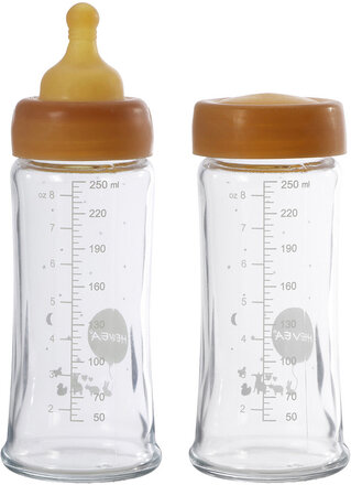Plastic Free Baby Glass Bottle 250 Ml - 2 Pack Baby & Maternity Baby Feeding Baby Bottles & Accessories Baby Bottles Oransje HEVEA*Betinget Tilbud