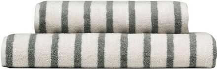 Everyday Stripe Cotton Towel Home Textiles Bathroom Textiles Towels & Bath Towels Hand Towels Green Høie Of Scandinavia