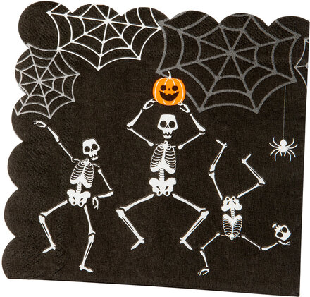 Paper Napkins Skeleton 16-P Home Kids Decor Party Supplies Black Joker