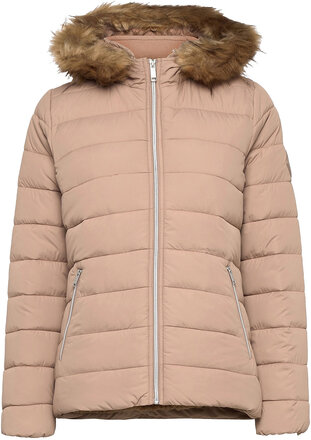 Hco. Girls Outerwear Fodrad Jacka Beige Hollister