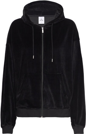 W. Hanger Velvet Rhinest Zip Hoodie Tops Sweatshirts & Hoodies Hoodies Black HOLZWEILER