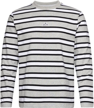 M. Hanger Striped Longsleeve Designers T-Langærmet Skjorte Grey HOLZWEILER