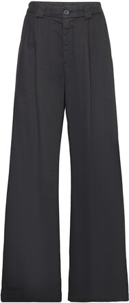 Relaxed Pleated Chinos Bottoms Trousers Chinos Black Hope
