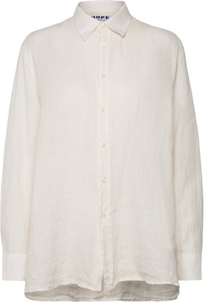 Elma Edit Clean Shirt Off White Linen Designers Shirts Long-sleeved White Hope