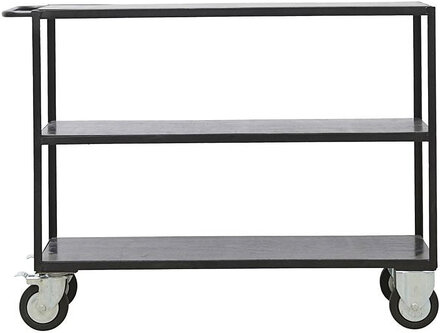 Shelving Unit W. 4 Wheels, Black Home Furniture Tables Table Trolleys Black House Doctor