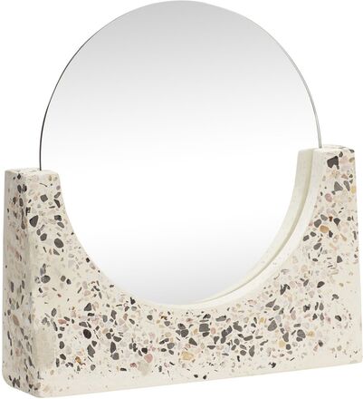 Sort Table Mirror Home Furniture Mirrors Round Mirrors Multi/mønstret Hübsch*Betinget Tilbud