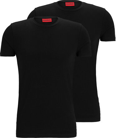 Hugo-Round T-shirts Short-sleeved Svart HUGO*Betinget Tilbud