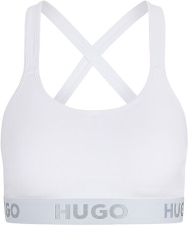 Bralette Padded Sporty Logo Lingerie Bras & Tops Soft Bras Tank Top Bras White HUGO