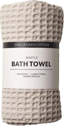 Waffle Bath Towel Home Textiles Bathroom Textiles Towels & Bath Towels Bath Towels Beige Humdakin
