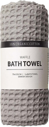 Waffle Bath Towel Home Textiles Bathroom Textiles Towels & Bath Towels Bath Towels Grey Humdakin
