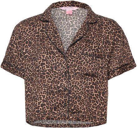 Jacket Ss Vis Satin Boxy Leopard Topp Multi/mønstret Hunkemöller*Betinget Tilbud