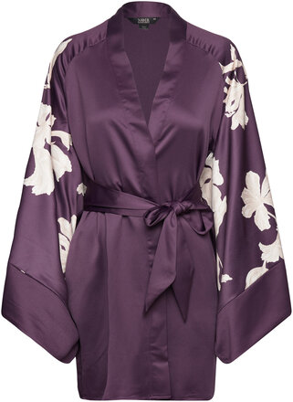 Kimono Satin Isla Flower Lingerie Kimonos Purple Hunkemöller