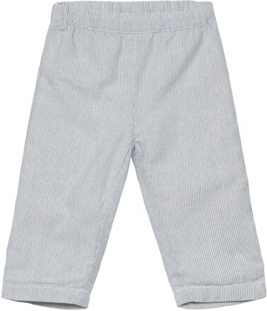 Pants Woven Stripe W. Lining Bottoms Trousers Grey Huttelihut
