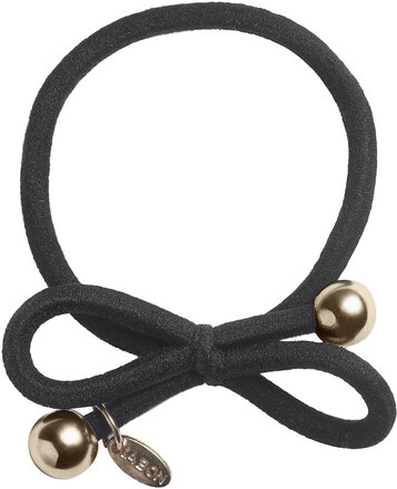 Hair Tie With Gold Bead - Black Accessories Hair Accessories Scrunchies Black Ia Bon