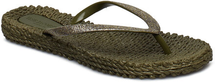 Flipflop With Glitter Shoes Summer Shoes Sandals Beige Ilse Jacobsen*Betinget Tilbud