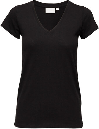 Rena V Tshirt Kntg Tops T-shirts & Tops Short-sleeved Black InWear