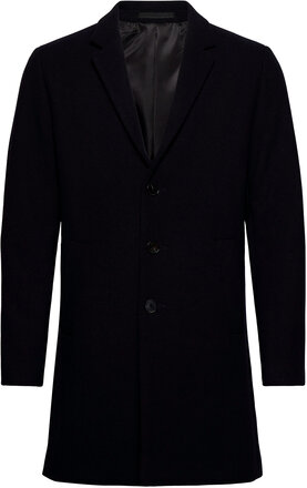 Jjemoulder Wool Coat Ullfrakk Frakk Svart Jack & J S*Betinget Tilbud