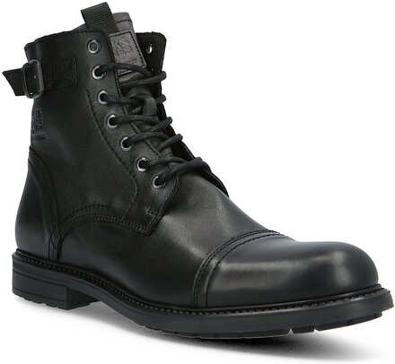 Jfwshelby Leather Boot Sn Snörade Stövlar Black Jack & J S
