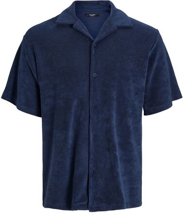 Jprbla Terry Ss Resort Shirt Tops Shirts Short-sleeved Navy Jack & J S