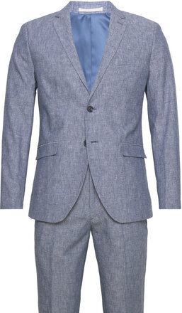 Jprriviera Linen Suit Slim Fit Sn Kostym Blue Jack & J S