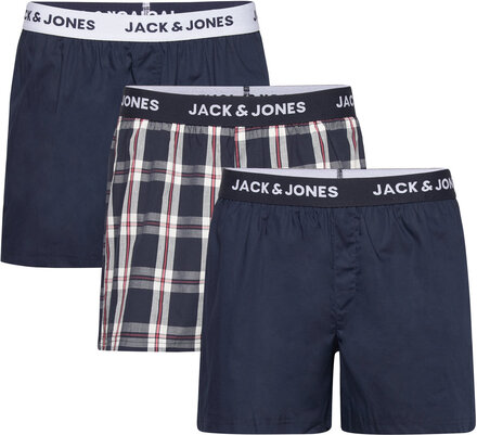 Jacdylan Woven Boxers 3 Pack Underwear Boxer Shorts Navy Jack & J S