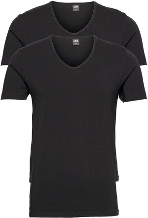 Jbs 2-Pack T-Shirt V-Neck Gots T-shirts Short-sleeved Svart JBS*Betinget Tilbud