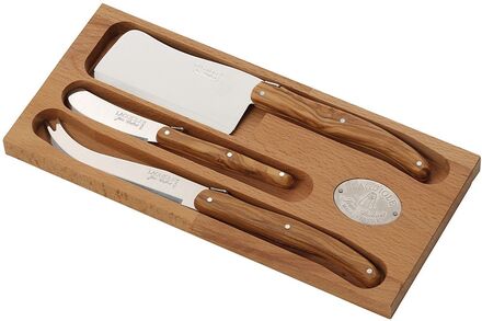 Ostesæt 3 Stk Laguiole Home Tableware Cutlery Cutlery Set Brown Jean Dubost