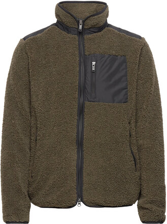 Benny Pile Jacket Sweat-shirts & Hoodies Fleeces & Midlayers Kakigrønn Jofama*Betinget Tilbud