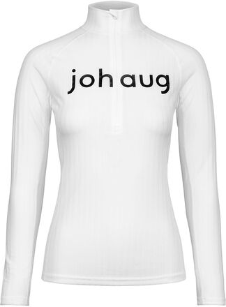 Rib Tech Half Zip T-shirts & Tops Long-sleeved Hvit Johaug*Betinget Tilbud