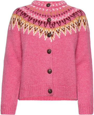 Joelle Cardigan Strikkegenser Cardigan Rosa Jumperfabriken*Betinget Tilbud