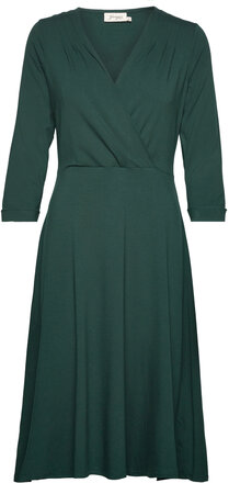 Kate Dress Darkgreen Dresses Wrap Dresses Grønn Jumperfabriken*Betinget Tilbud