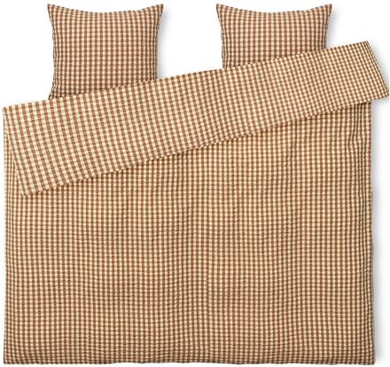 Bæk&Bølge Påslakanset 220X220 Cm Cinnamon/Yellow Se Home Textiles Bedtextiles Bed Sets Yellow Juna