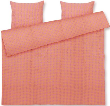 Bæk&Bølge Påslakanset 220X220 Cm Pink/Orange Se Home Textiles Bedtextiles Bed Sets Coral Juna