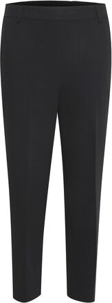 Kasakura Hw Cropped Pants Bukser Med Rette Ben Svart Kaffe*Betinget Tilbud