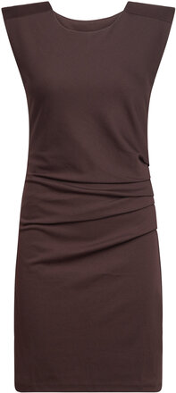 India Round-Neck Dress Kort Klänning Brown Kaffe