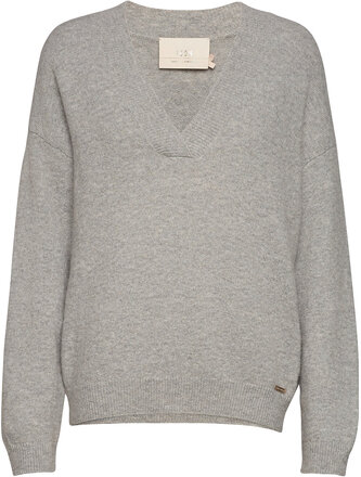 Norakb V-Neck Pullover Grå Karen By Simonsen*Betinget Tilbud