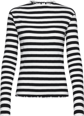 Candacekb Big Stripe Ls Tops T-shirts & Tops Long-sleeved Black Karen By Simonsen