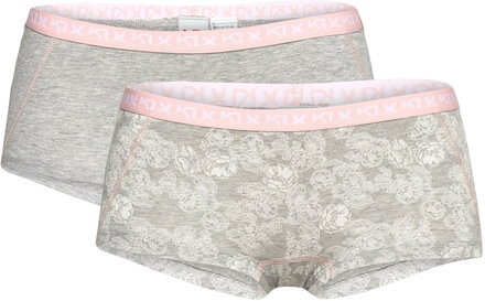 Tina Hipster 2Pk Lingerie Panties Hipsters/boyshorts Grå Kari Traa*Betinget Tilbud