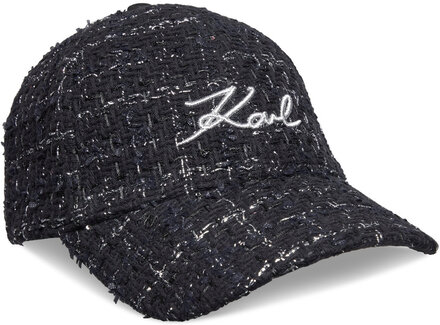 K/Signature Boucle Cap Designers Headwear Caps Black Karl Lagerfeld