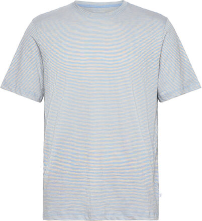 Narrow Striped Slub Tee - Gots/Vega Tops T-shirts Short-sleeved Blue Knowledge Cotton Apparel