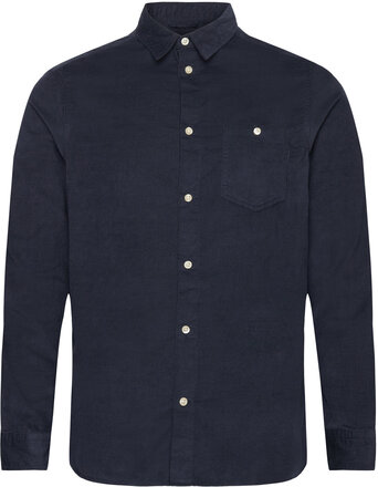 Regular Fit Corduroy Shirt - Gots/V Tops Shirts Casual Blue Knowledge Cotton Apparel