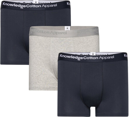 3-Pack Underwear - Gots/Vegan Boxershorts Grey Knowledge Cotton Apparel